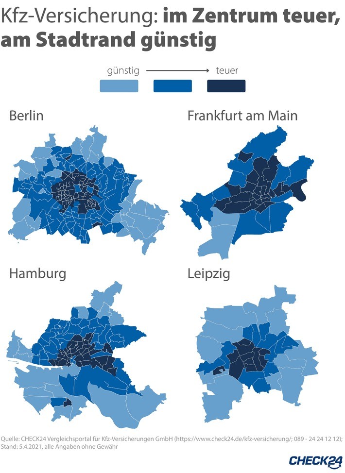 Kfz-Versicherung: Gleiche Stadt, andere PLZ – bis zu 19 Prozent Beitragsunterschied